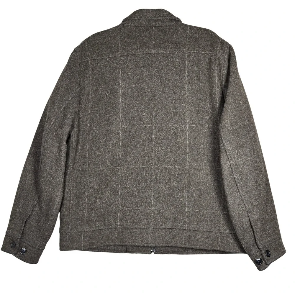 Gap Vintage Mens L Wool Blend Quilted Lined Jacket Brown Plaid Y2K Shacket